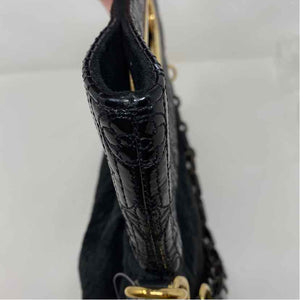 Pre-Owned Louis Vuitton Black Suede Designer Handbag