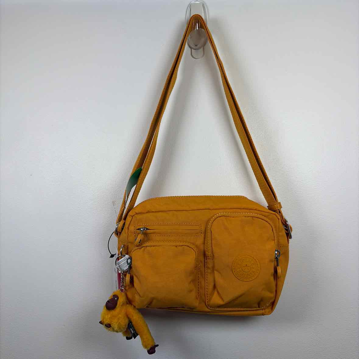 Pre-Owned Kipling Mustard Nylon Handbag