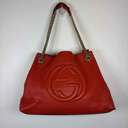 Pre-Owned Gucci Orange Leather Designer Handbag