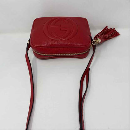 Pre-Owned Gucci Red Leather Designer Handbag