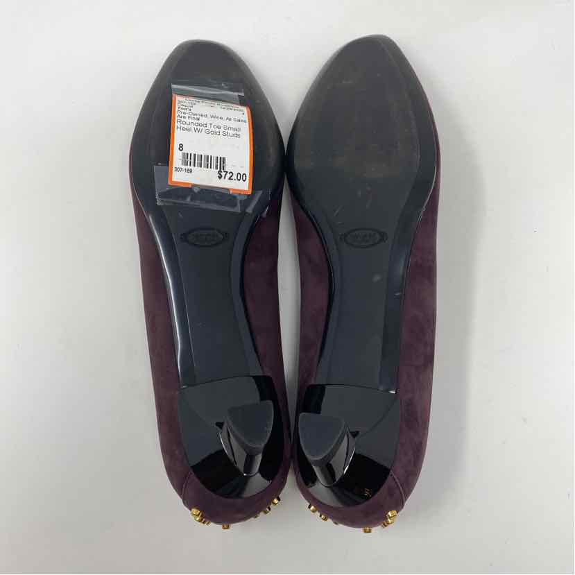 Pre-Owned Shoe Size 8 Tod's Wine Casual