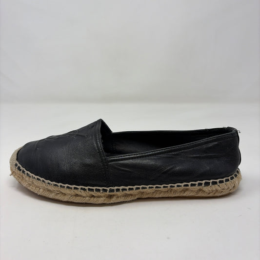Pre-Owned YSL Black Leather Shoe Size 7 Designer Shoes