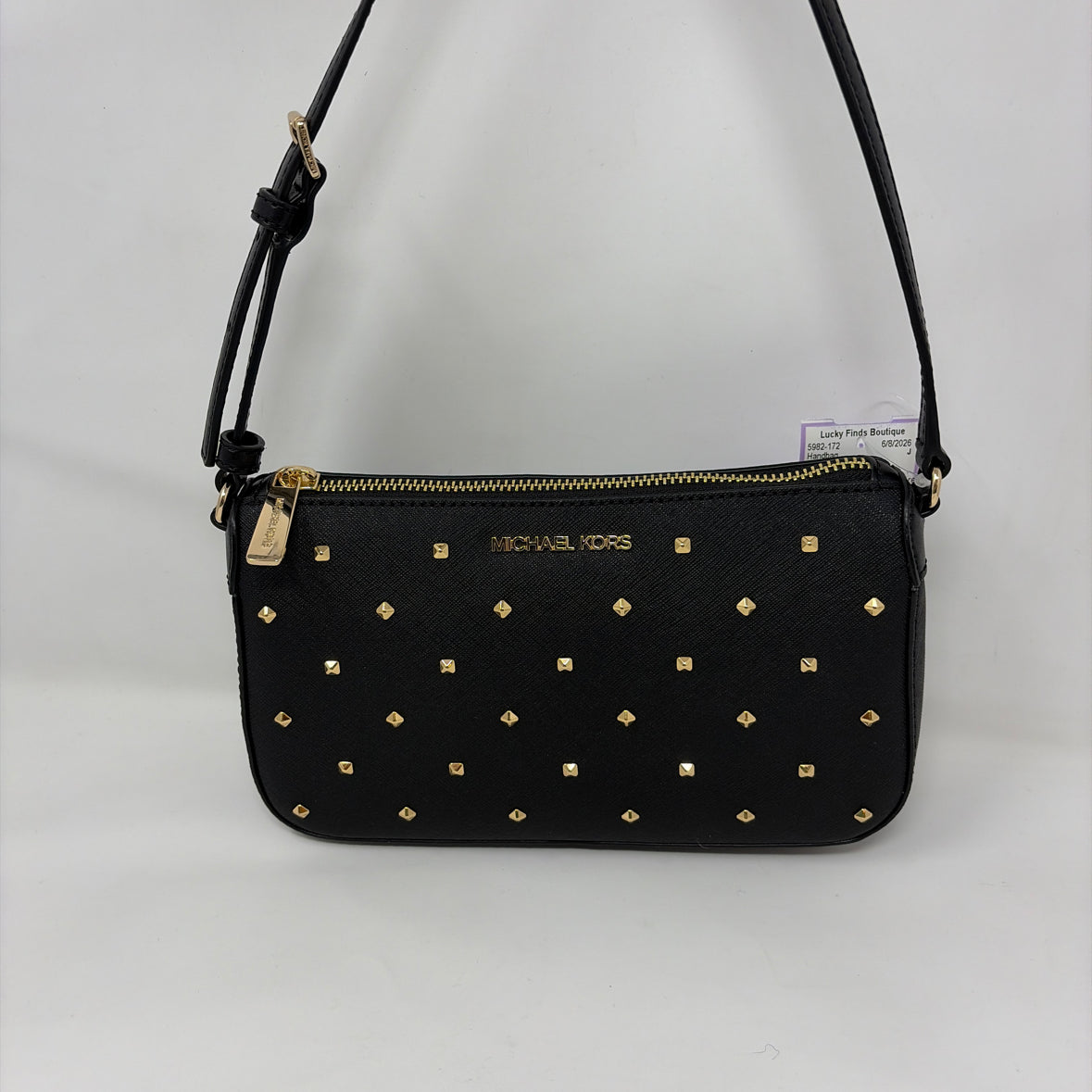 Pre-Owned Michael Kors Black/Gold Coated Canvas Handbag