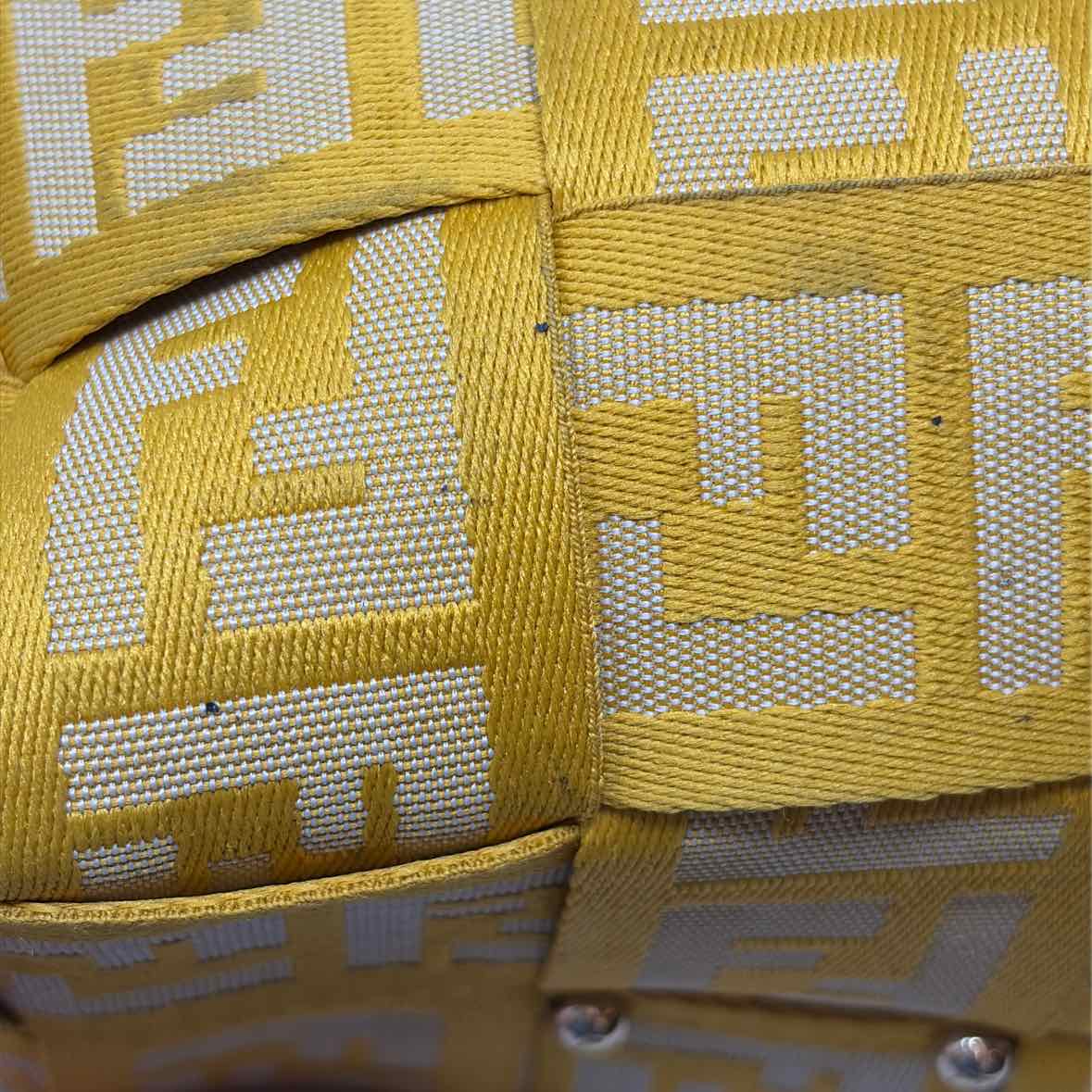 Pre-Owned Fendi Yellow Canvas Designer Handbag