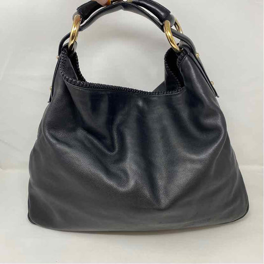 Pre-Owned Gucci Black Leather Designer Handbag
