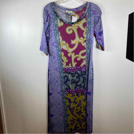 Pre-Owned Size 12 Etro Purple Multi Casual Dress