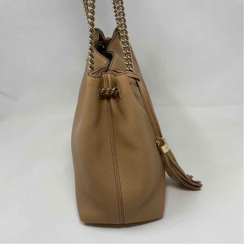 Pre-Owned Gucci Tan Leather Designer Handbag