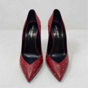 Pre-Owned Saint Laurent Red Leather Shoe Size 6.5 Designer Shoes
