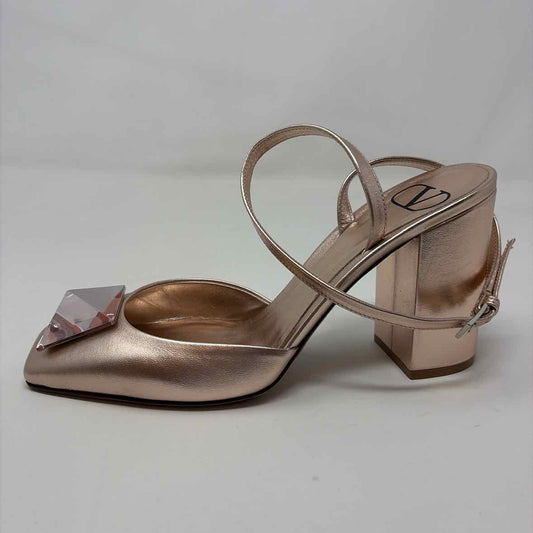 Pre-Owned Valentino Pink Leather Shoe Size 7.5 Designer Shoes