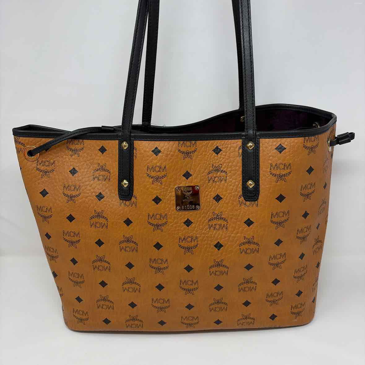 Pre-Owned MCM Cognac Leather Designer Handbag