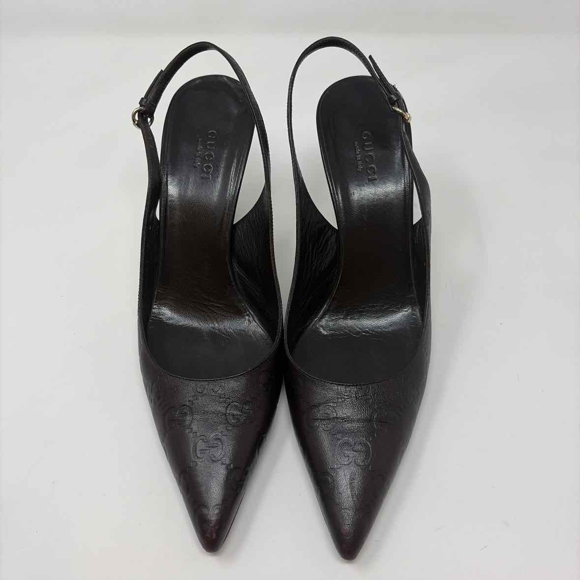Pre-Owned Gucci Brown Leather Shoe Size 8 Designer Shoes