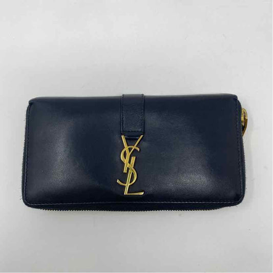 Pre-Owned Saint Laurent Black Leather Designer Wallet