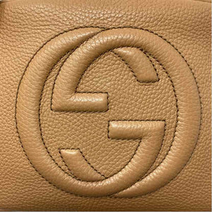 Pre-Owned Gucci Tan Leather Designer Handbag