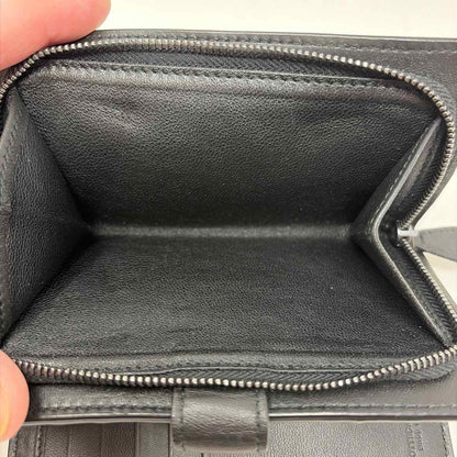 Pre-Owned Bottega Veneta Black Leather Designer Wallet