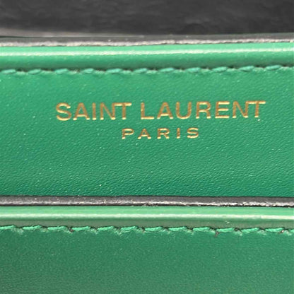 Pre-Owned Saint Laurent Green Leather Designer Handbag