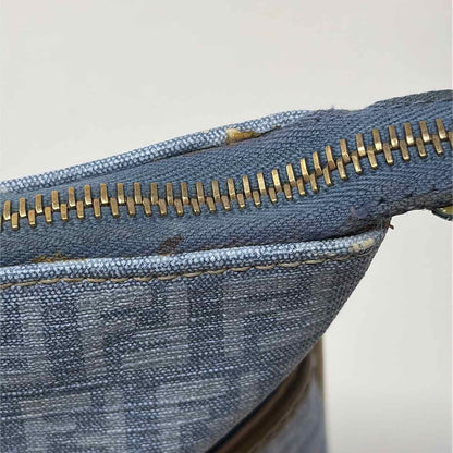Pre-Owned Fendi Blue Canvas Designer Handbag
