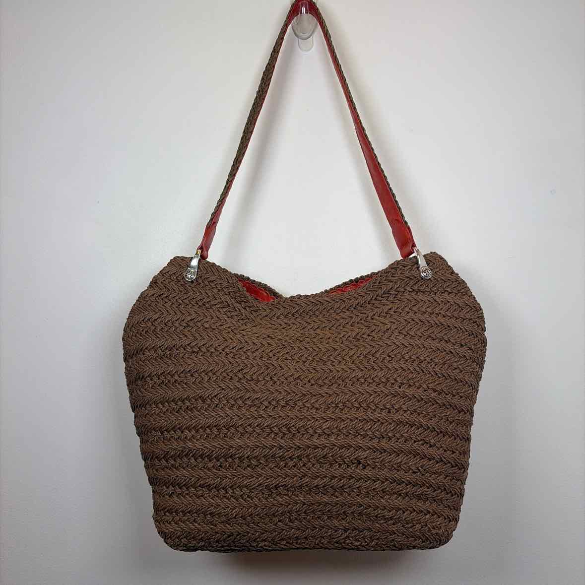 Pre-Owned Brighton Orange/Beige Woven Handbag