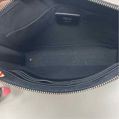 Pre-Owned Fendi Black/Yellow Leather Designer Handbag