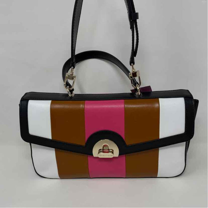 Pre-Owned Trina Turk Black Stripe faux leather Handbag