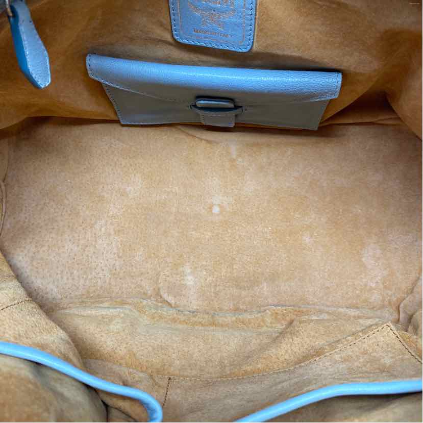 Pre-Owned MCM Turquoise Leather Designer Handbag