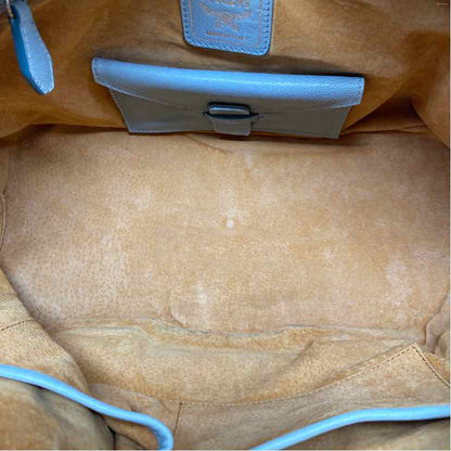 Pre-Owned MCM Turquoise Leather Designer Handbag