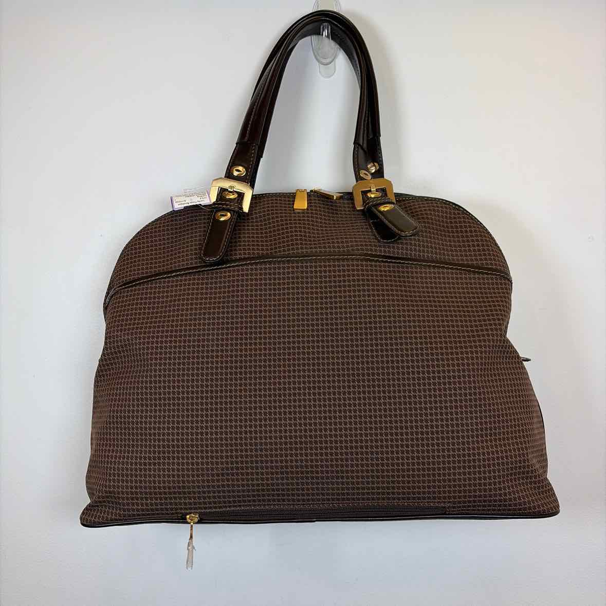 Pre-Owned Adrienne Vittadini Brown Print Fabric Handbag