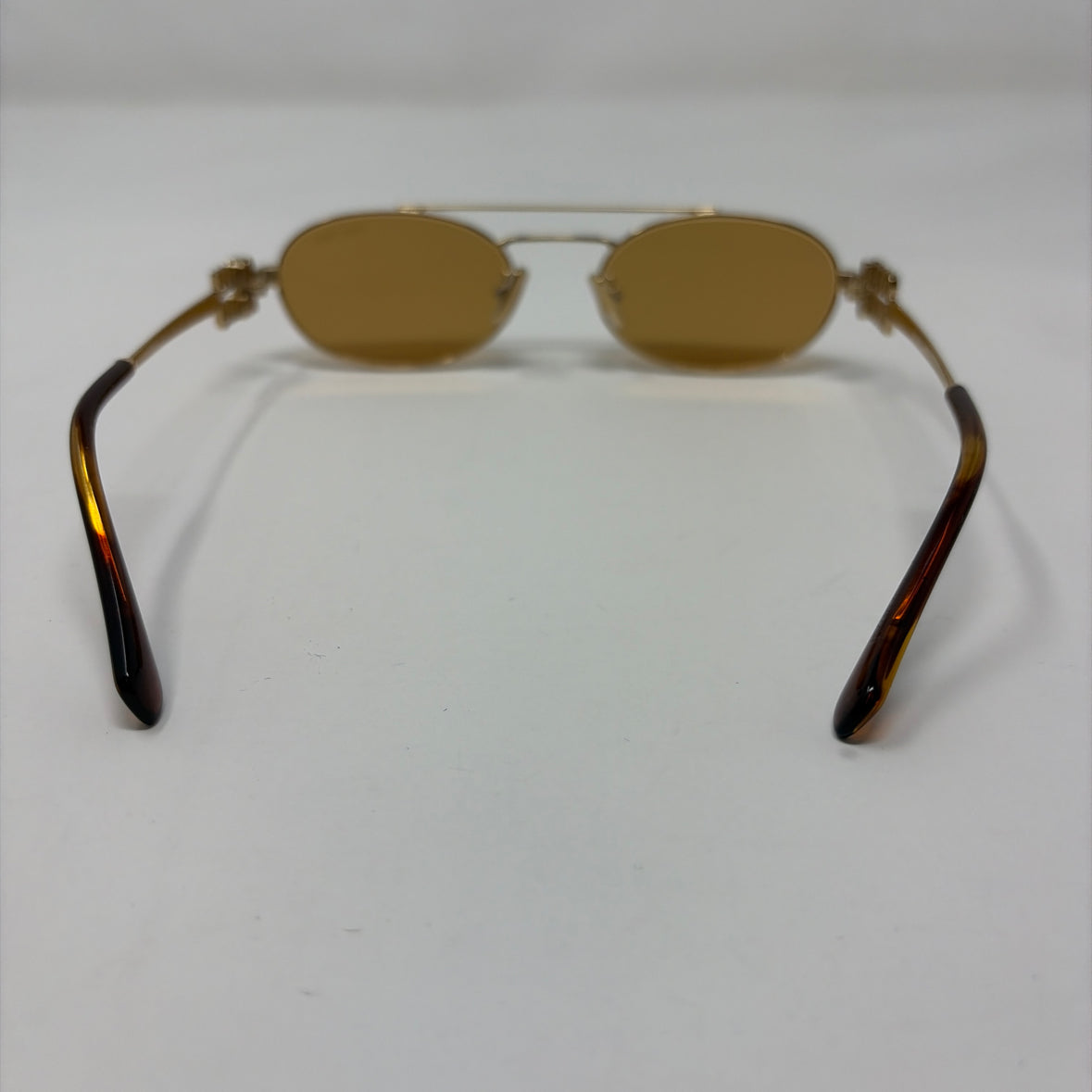 Pre-Owned Mui Mui Gold Metal Designer Sunglasses
