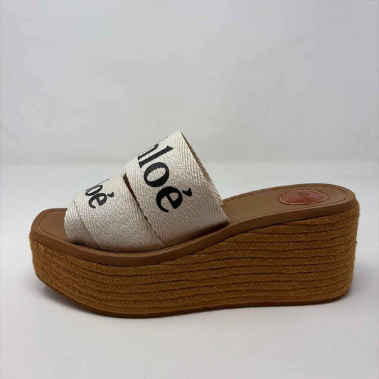 Pre-Owned Chloe Tan Canvas Shoe Size 9.5 Designer Shoes