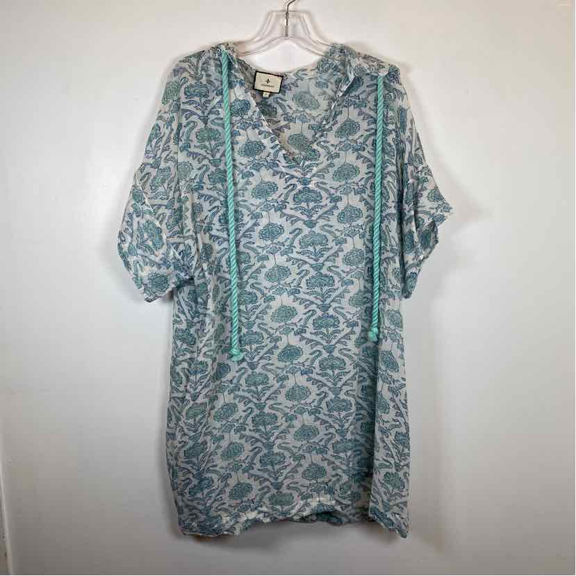 Pre-Owned Size L Tuckernuck Teal Multi Casual Dress