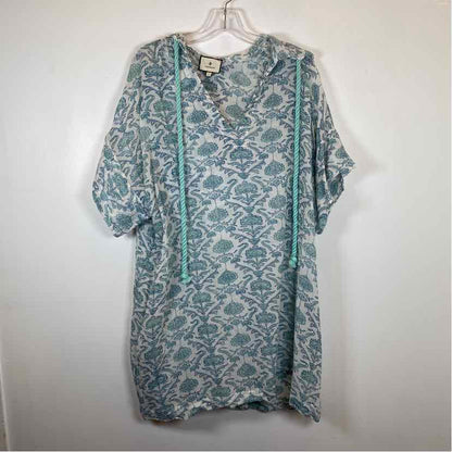 Pre-Owned Size L Tuckernuck Teal Multi Casual Dress