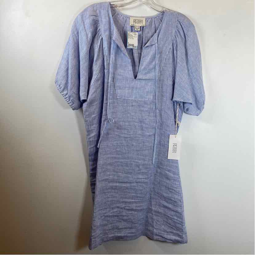 Pre-Owned Size S Fifteen-Twenty blue stripe Casual Dress