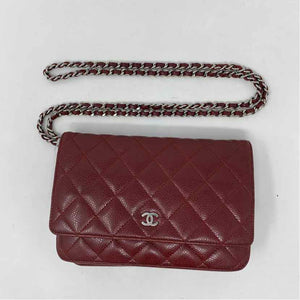 Pre-Owned Chanel Burgundy Leather Designer Handbag