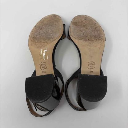 Pre-Owned Shoe Size 7.5 Tory Burch Black/Gold Heels