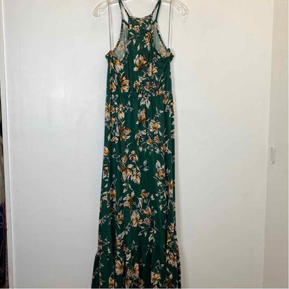 Pre-Owned Size S French Grey Green Floral Casual Dress