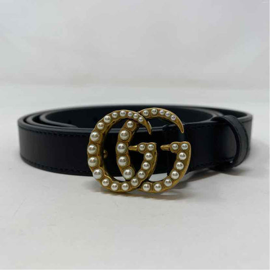 Pre-Owned Gucci Black Leather Designer Belt