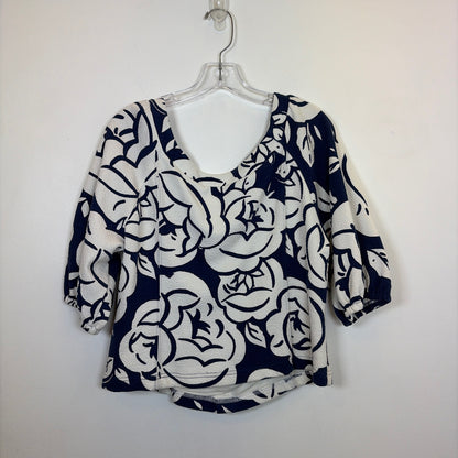 Pre-Owned Size XL Maeve Navy/White Top