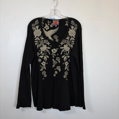 Pre-Owned Size L Johnny Was Black Top