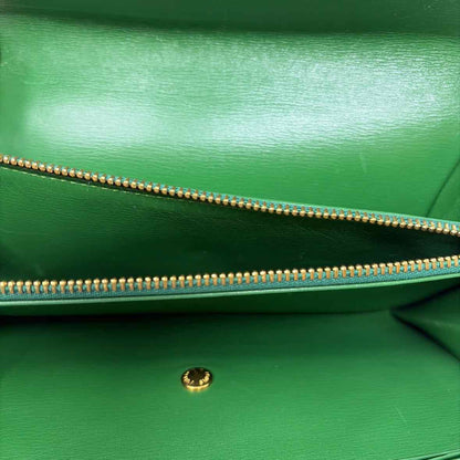 Pre-Owned Louis Vuitton Green Leather Designer Wallet