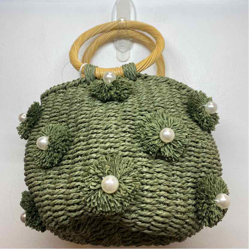 Pre-Owned Green Wicker Handbag