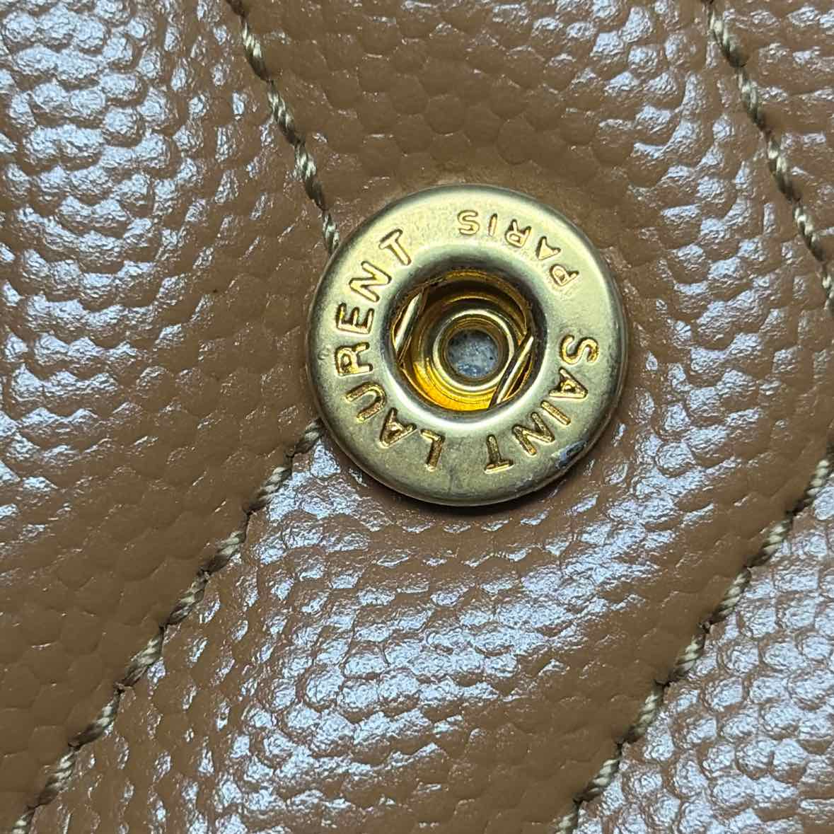 Pre-Owned Saint Laurent Cognac Leather Designer Wallet