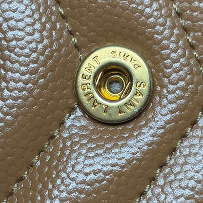 Pre-Owned Saint Laurent Cognac Leather Designer Wallet