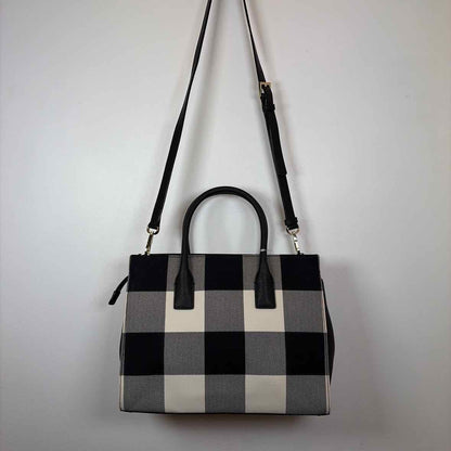 Pre-Owned Kate Spade Black/White Leather Handbag