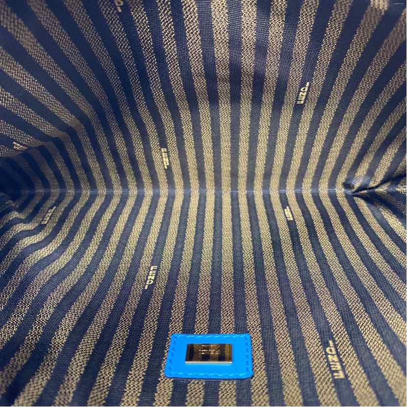Pre-Owned Fendi Blue Canvas Designer Handbag