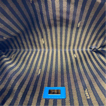Pre-Owned Fendi Blue Canvas Designer Handbag