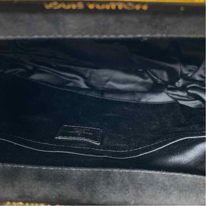 Pre-Owned Louis Vuitton Black Suede Designer Handbag