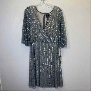 Pre-Owned Size 10/L Adriana Papell Blue Multi Casual Dress