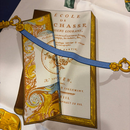 Pre-Owned Hermes Navy Multi Silk Designer Scarf