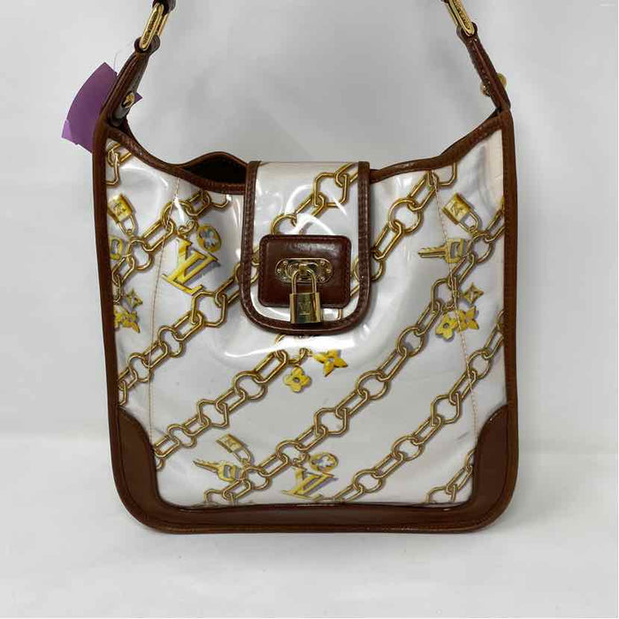 Pre-Owned Louis Vuitton White Multi Plastic Designer Handbag