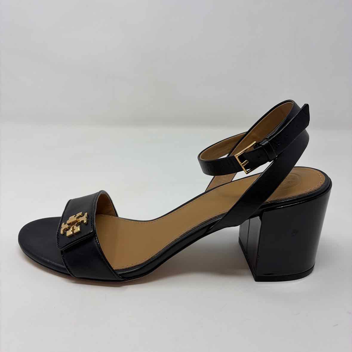 Pre-Owned Shoe Size 7.5 Tory Burch Black/Gold Heels
