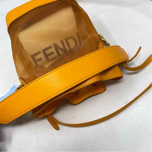 Pre-Owned Fendi Orange Mesh Designer Handbag